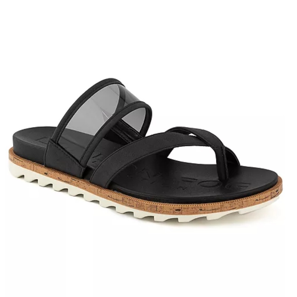 London Fog Stelanie Sandals Cork Comfort Slip On Thongs Women's Size 7.5